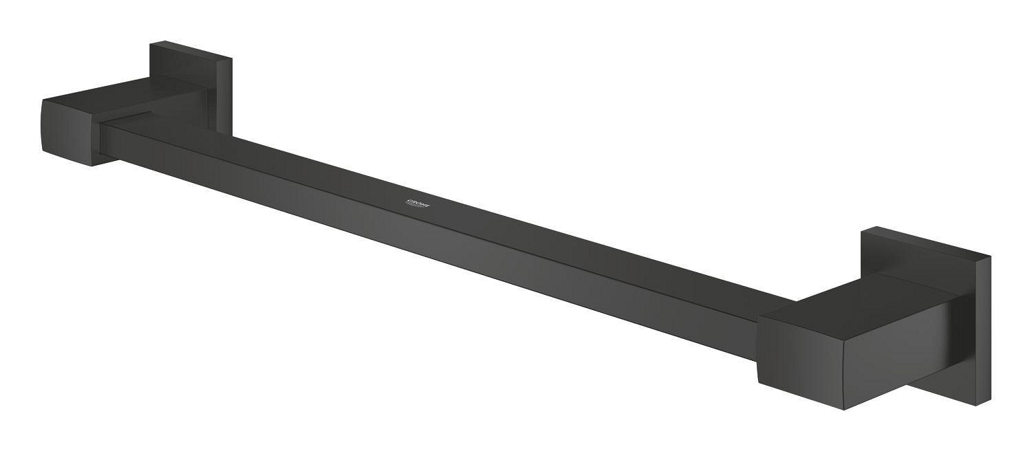 Bara sustinere Grohe 410952430, 504 mm, 81 mm, 2 orificii instalare, pe perete, metal, elemente fixare ascunse, Negru