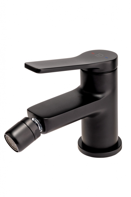 FDesign Baterie bideu fdesign seppia fd1-spa-6-22, 3/8'', marimea s, monocomanda, aerator, ventil, mat, negru