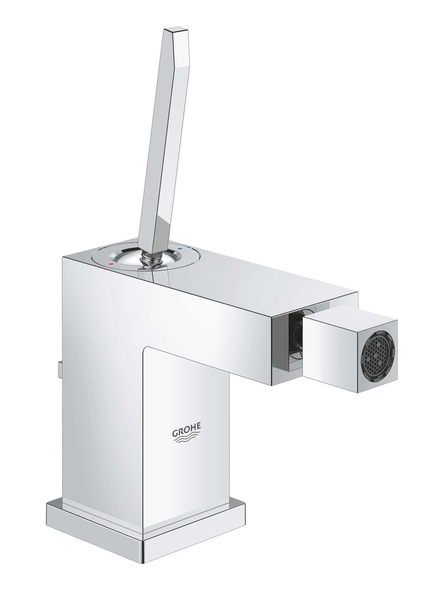 Grohe Baterie bideu grohe eurocube joy, 3/8'', s, 180 mm, aerator, ventil cu tija, crom, 23664000