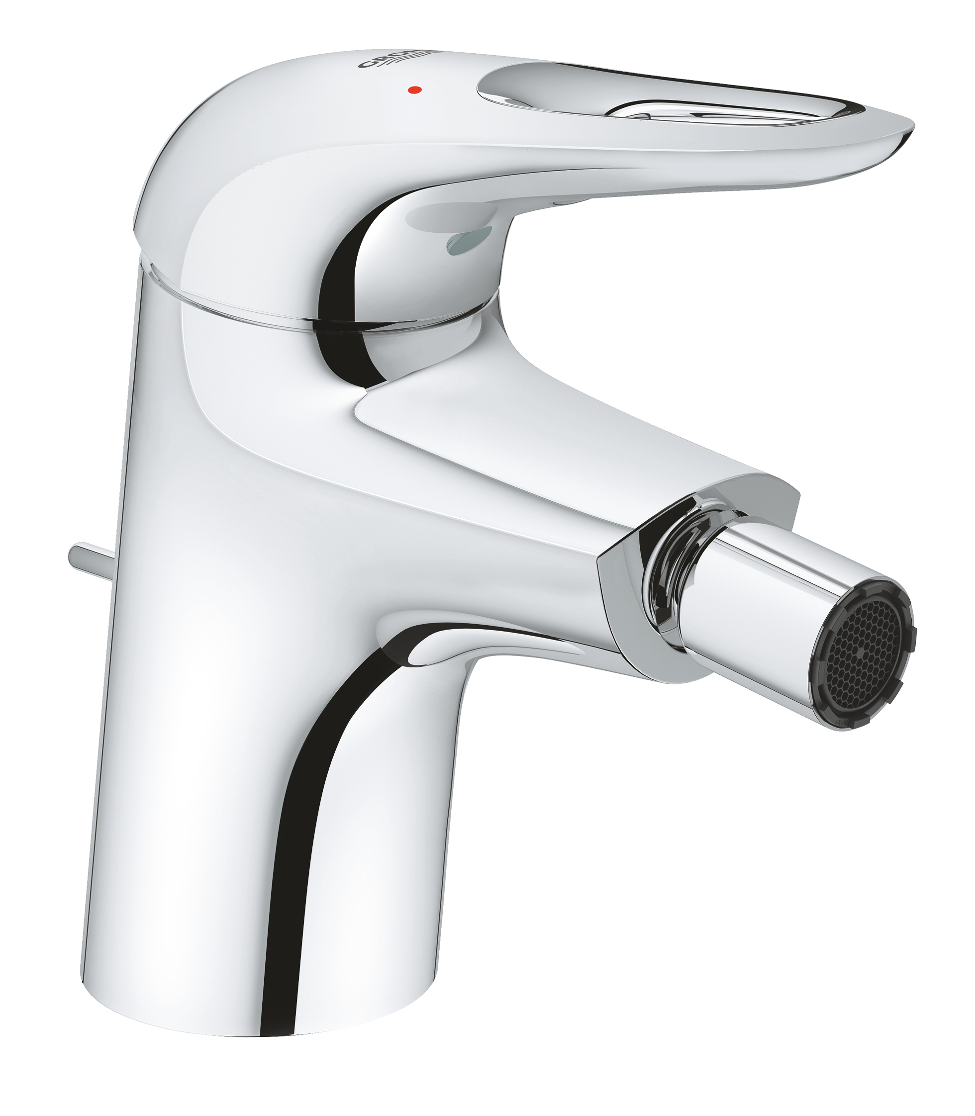 Grohe Baterie bideu grohe eurostyle 33565003, 3/8'', monocomanda, cartus ceramic, evacuare cu tija, marimea s, crom