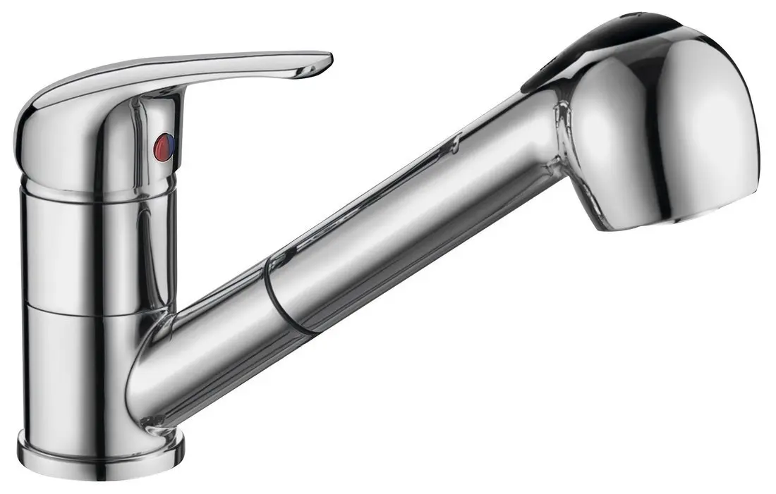 Aqualine Baterie bucatarie aqualine 40, joasa, clasica, dus extractabil, crom, 52137