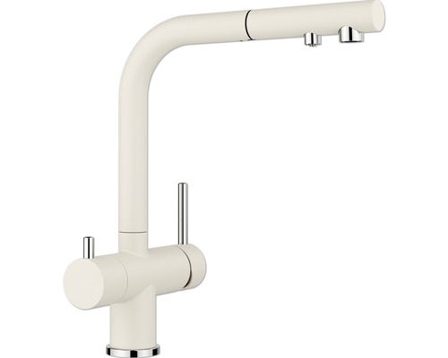 Blanco Baterie bucatarie blanco fontas ii, inalta, tip l, filtrare, dus extractabil, 3 cai, mat, alb pal, 526947