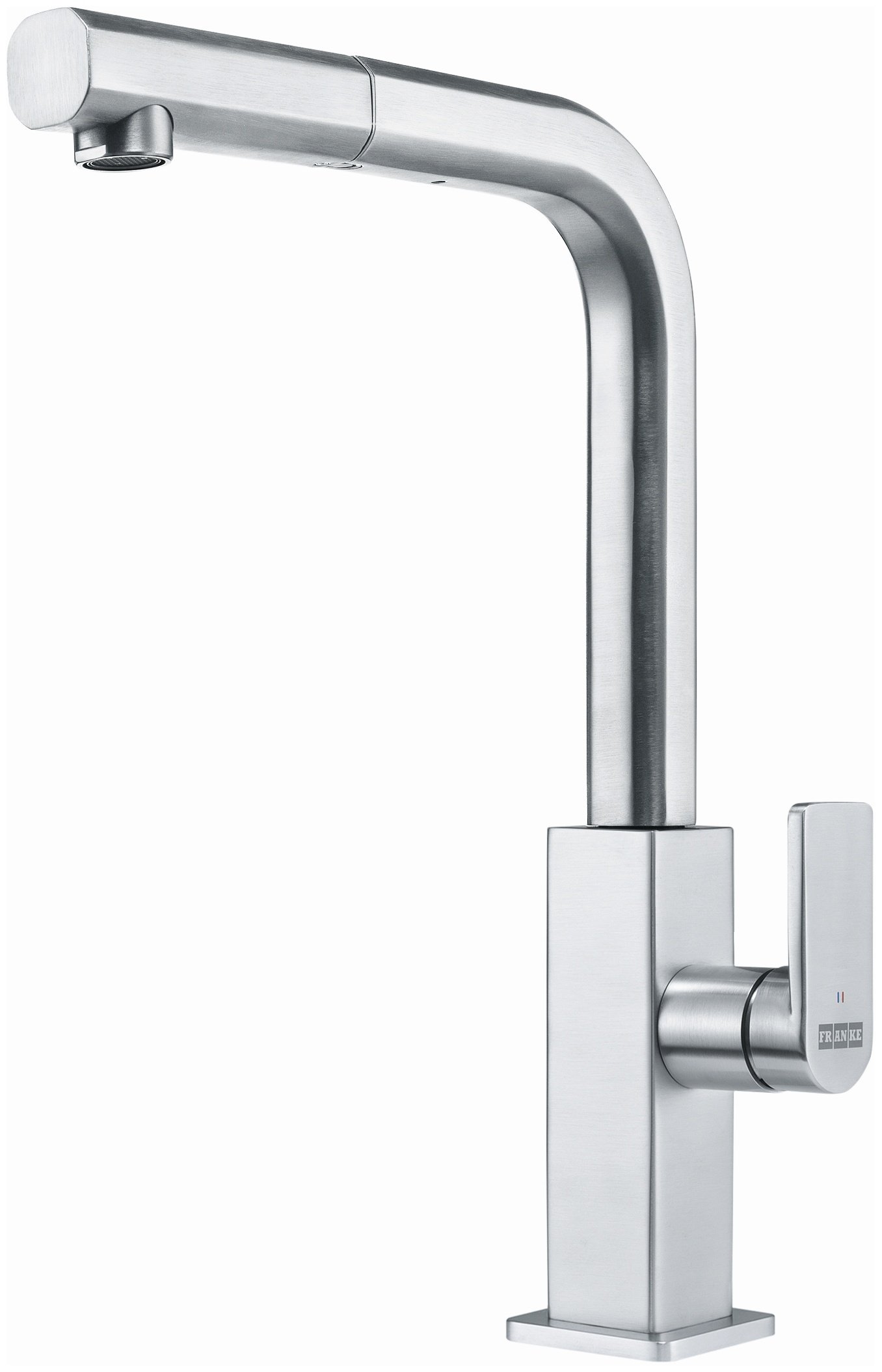Franke Baterie bucatarie franke mythos 115.0547.853, 3/8'', pipa inalta, tip l, pivotanta, monocomanda, dus extractabil, crom