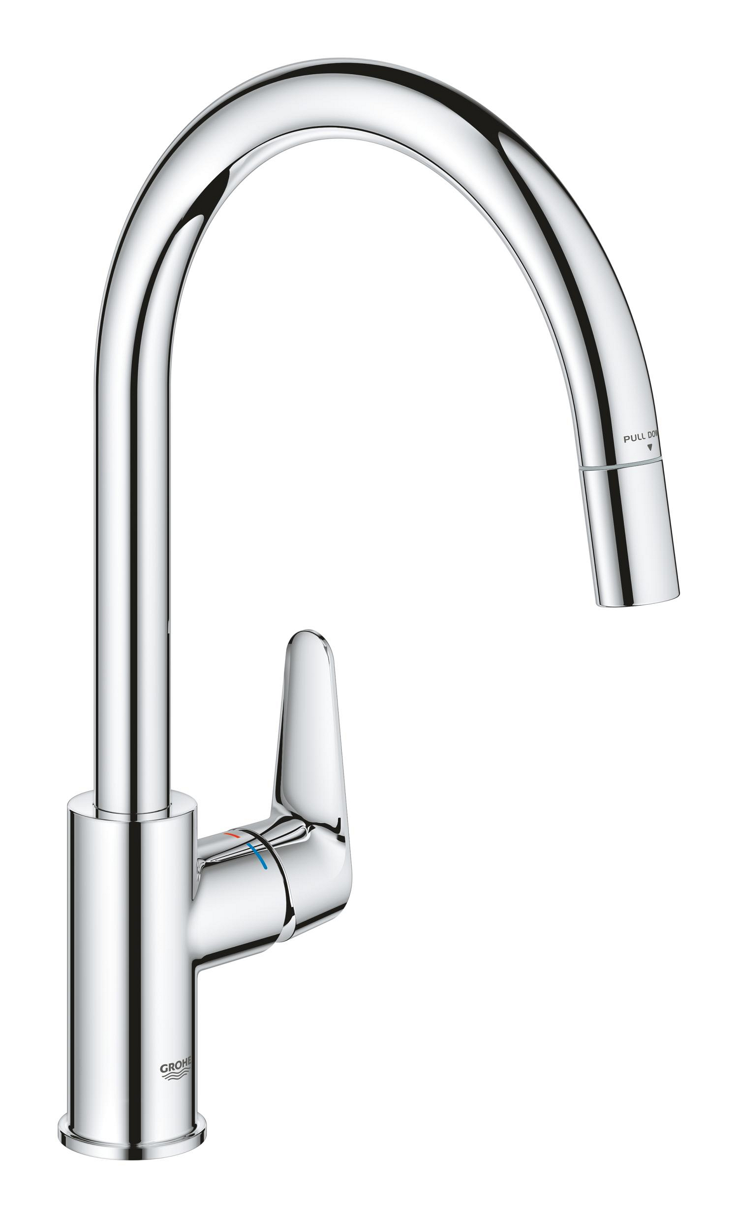 Grohe Baterie bucatarie grohe baucurve, inalta, tip c, dus, crom, 30547000