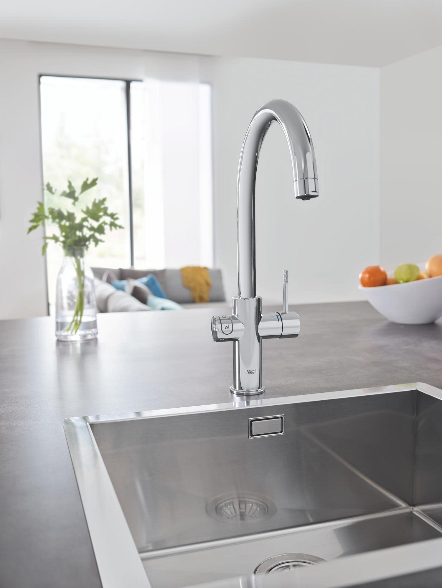 Grohe Baterie bucatarie grohe blue home, inalta, tip c, pentru racitor blue home, crom, 1010680001