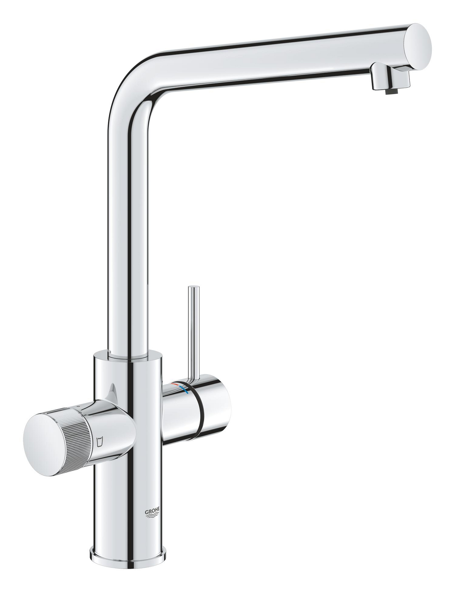 Grohe Baterie bucatarie grohe blue pure minta, inalta, tip l, filtrare, crom, 30600000