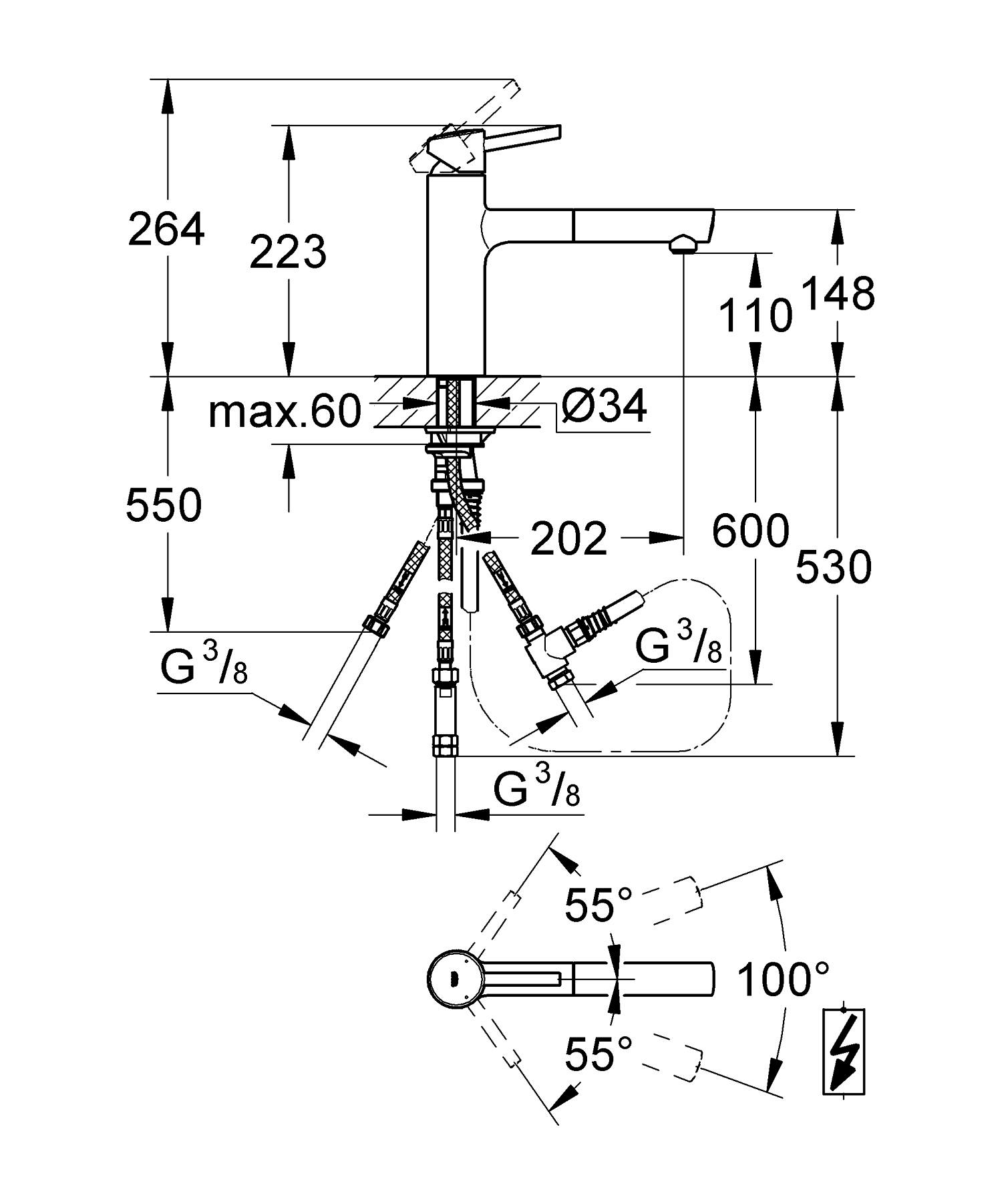 Baterie bucatarie Grohe 31214001, Concetto, tip comanda monocomanda, f