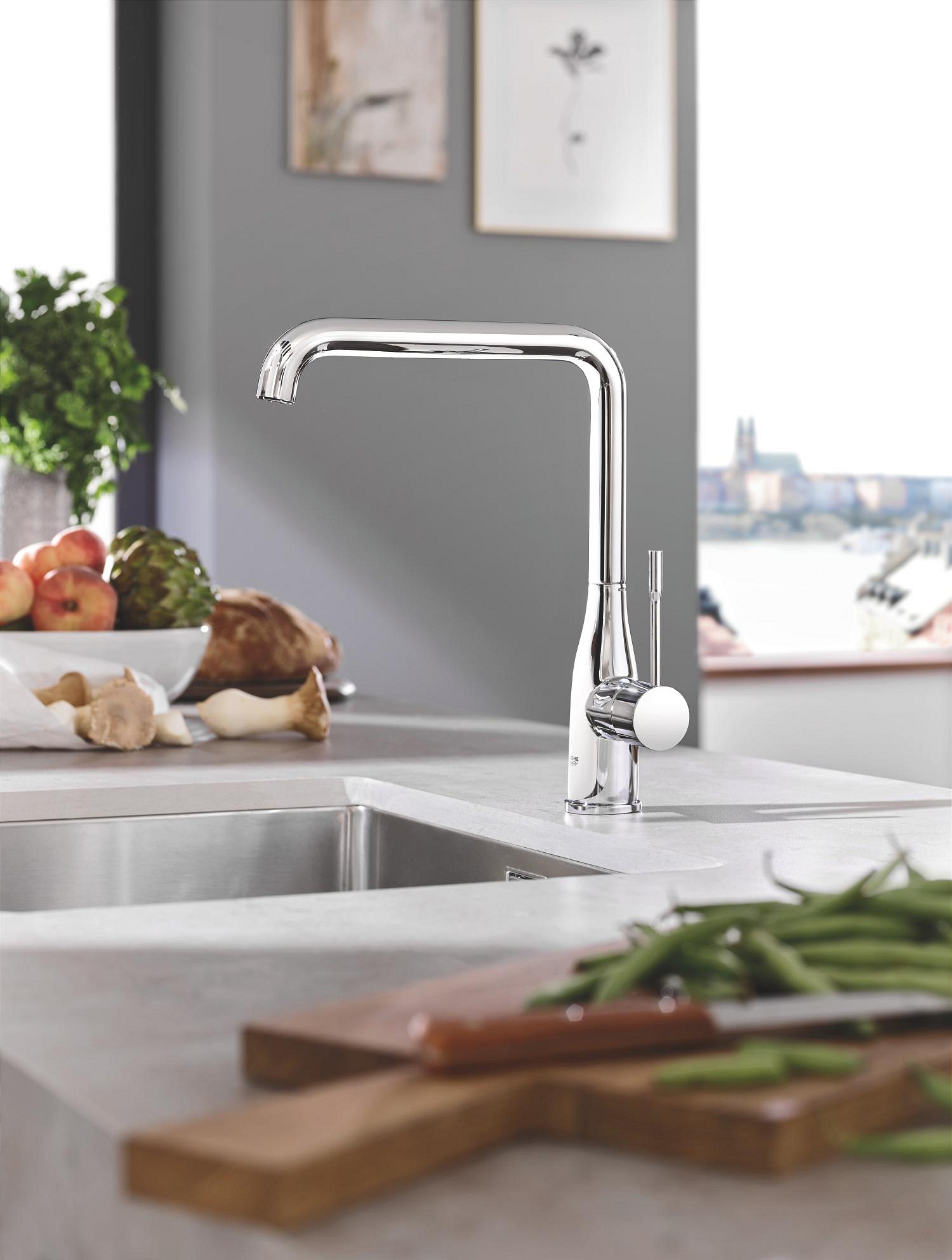 Baterie bucatarie Grohe 30505000, 1 bar, 300 mm, 220 mm, 1 orificii instalare, 1 sprayuri, 360 unghi pivotare, Crom