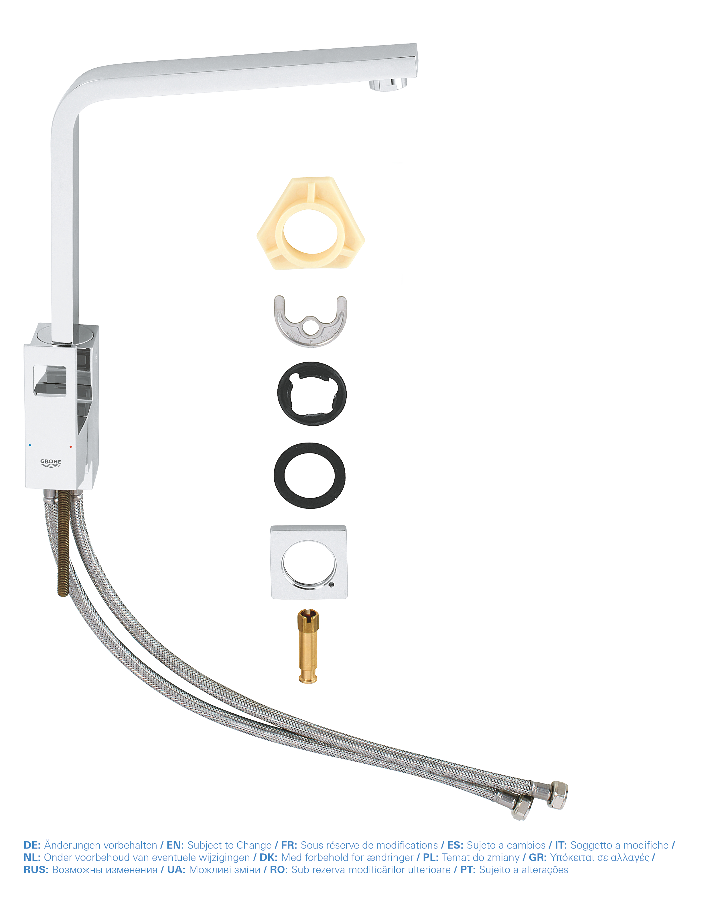 Baterie bucatarie Grohe 31255000, bucatarie Eurocube, tip comanda mono