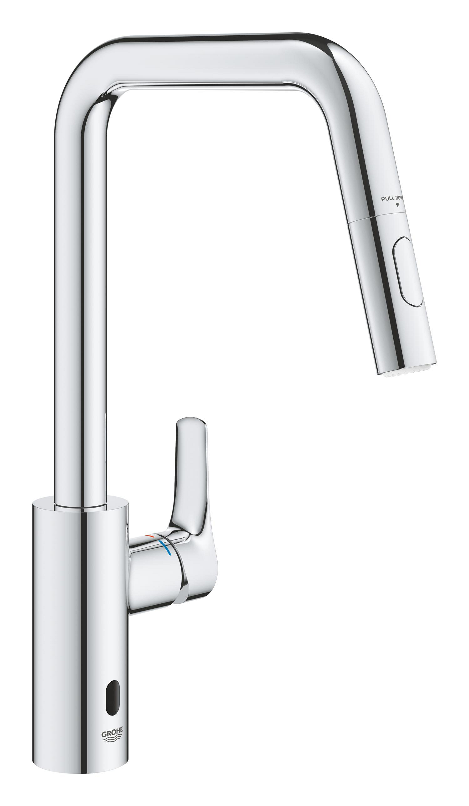 Grohe Baterie bucatarie grohe eurosmart, inalta, tip c, dus extractabil, crom, 1012350000