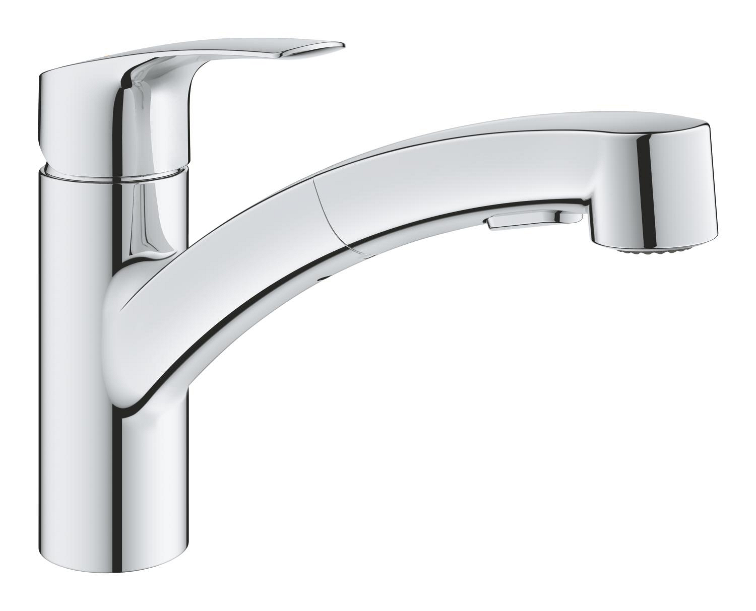 Grohe Baterie bucatarie grohe eurosmart, joasa, tip l, dus, rabatabila, crom, 1012320000