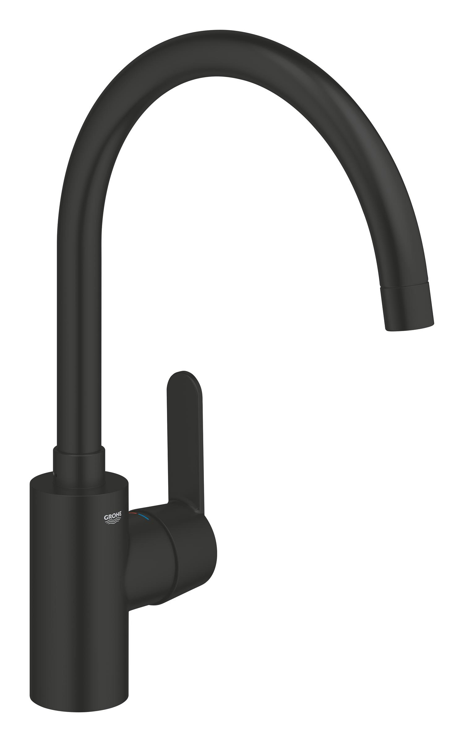Baterie bucatarie Grohe 314942431, 0.6 bar, 353 mm, 224 mm, 1 orificii instalare, 1 sprayuri, 150 unghi pivotare, Negru