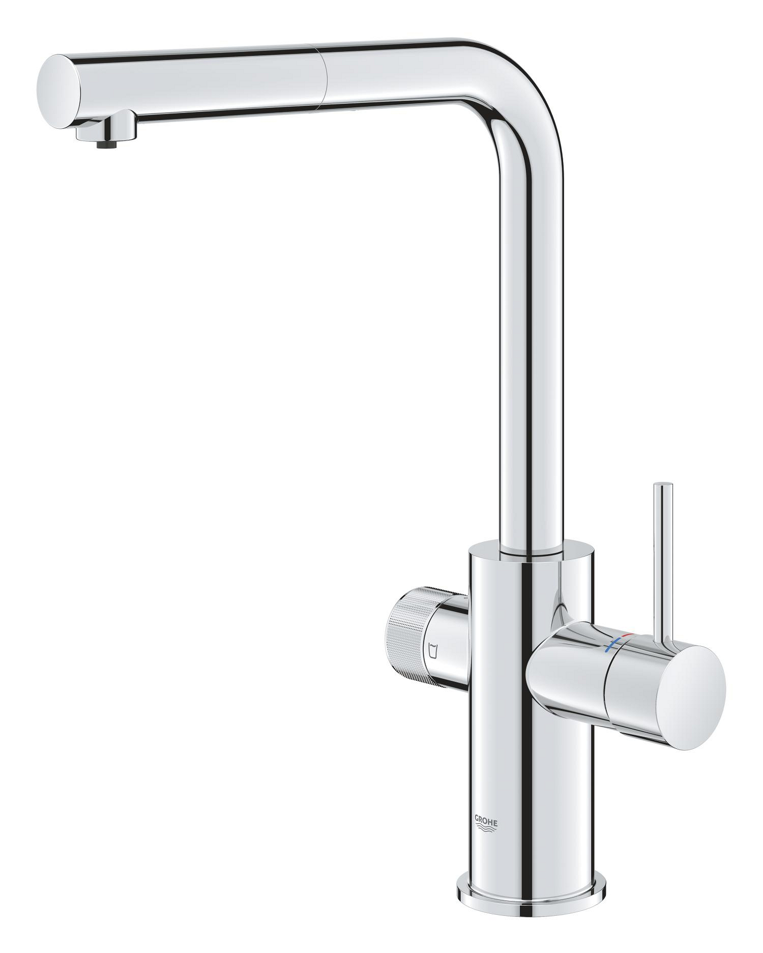 Baterie bucatarie Grohe 30590000, 1 bar, 367 mm, 223 mm, 1 orificii instalare, 2 sprayuri, 180 unghi pivotare, Crom