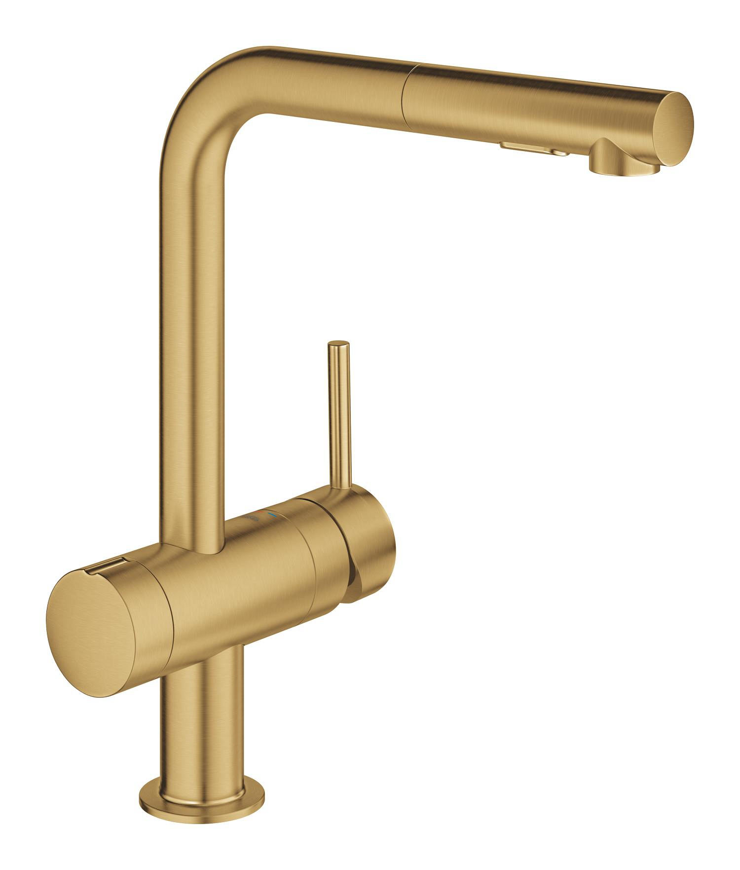 Grohe Baterie bucatarie grohe minta, inalta, tip l, dus extractabil, mat, auriu,  31558gn0