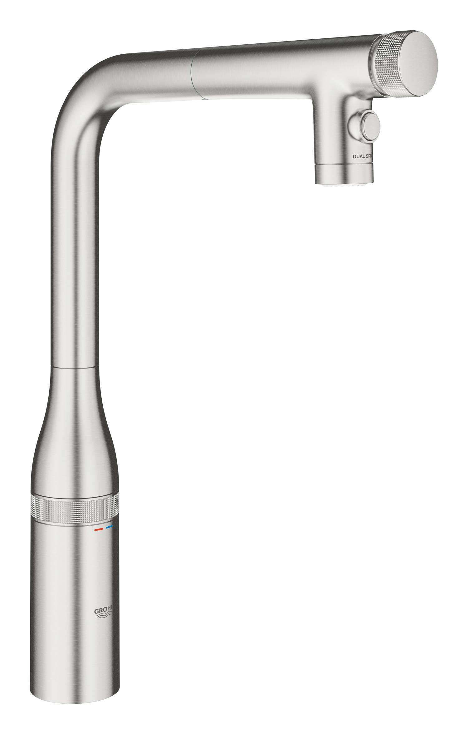 Grohe Baterie bucatarie grohe smartcontrol, inalta, tip l, dus, 2 functii, mat, otel satinat, 31892dc0