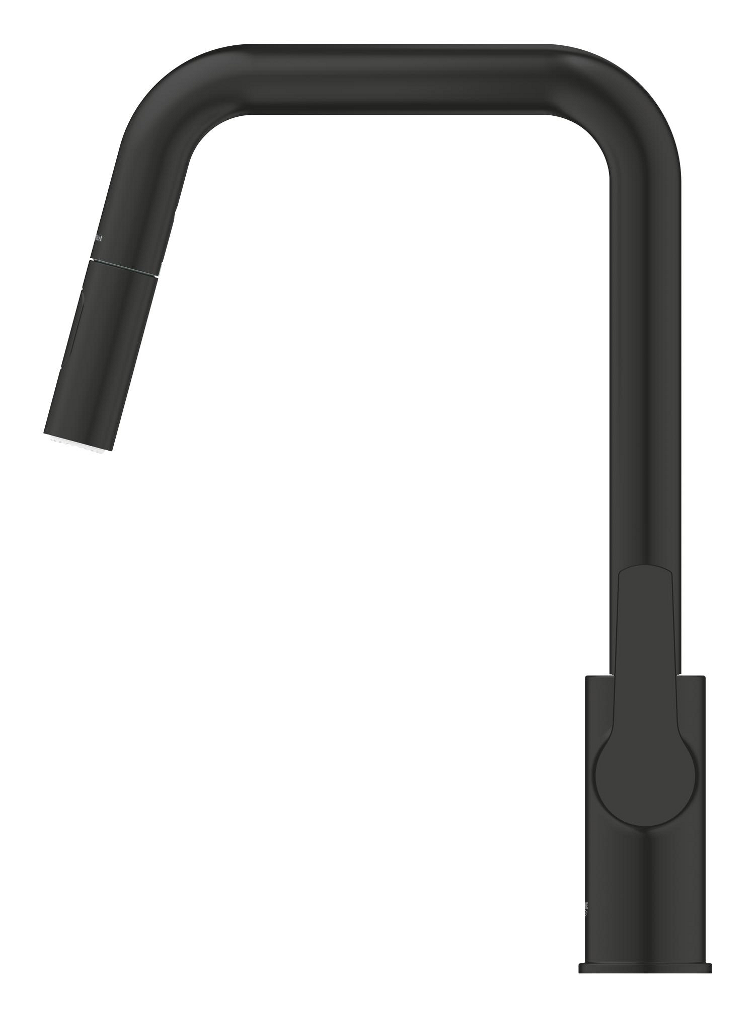 Baterie bucatarie Grohe 306312430, 1 bar, 362 mm, 221 mm, 1 orificii instalare, 2 sprayuri, 120 unghi pivotare, Negru