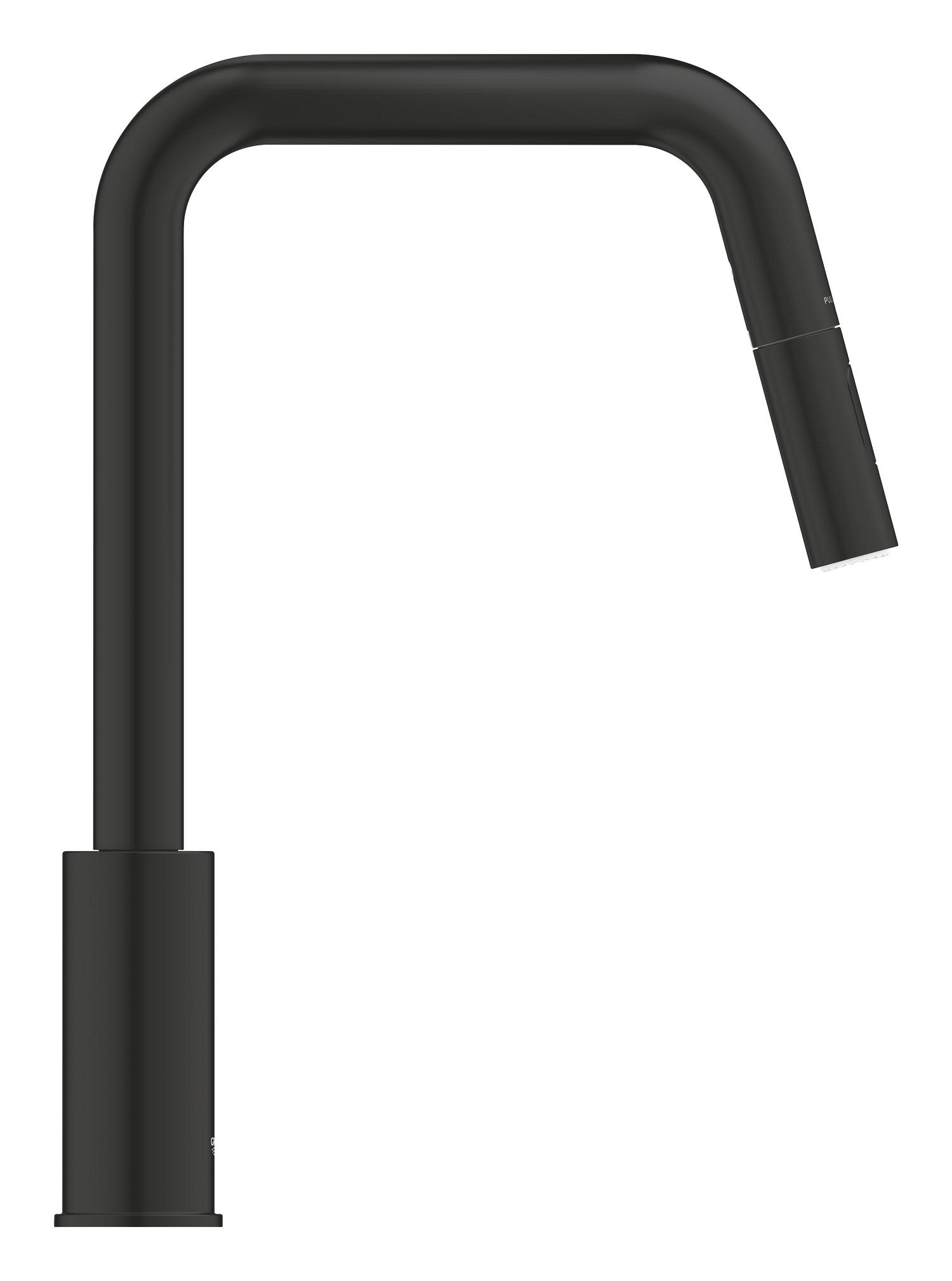 Baterie bucatarie Grohe 306312430, 1 bar, 362 mm, 221 mm, 1 orificii instalare, 2 sprayuri, 120 unghi pivotare, Negru