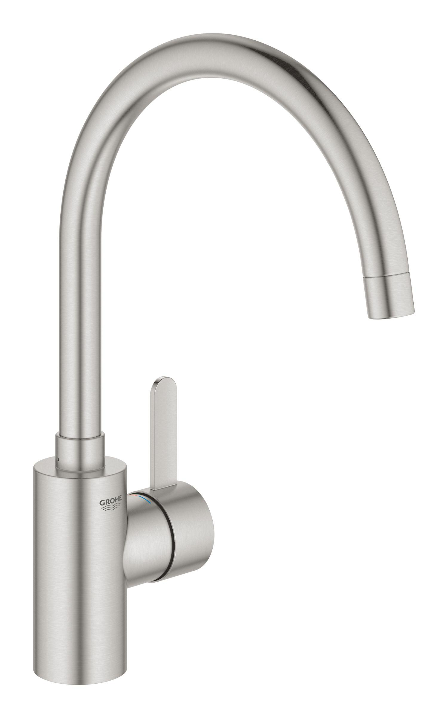 Grohe Baterie bucatarie grohe via cosmo, inalta, tip c, mat, otel satinat, 30431dc0