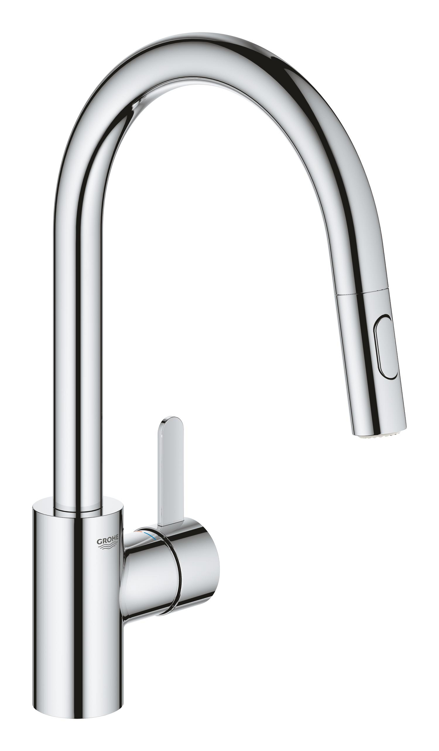 Grohe Baterie bucatarie grohe via cosmo, inalta, tip c, dus, 2 functii, crom, 30612000