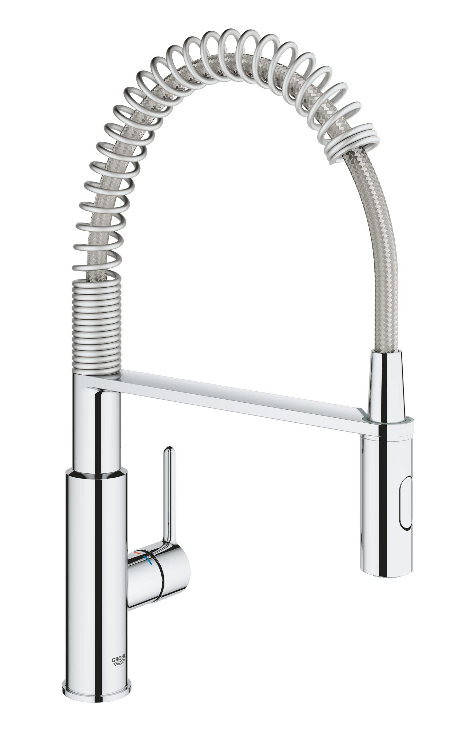 Grohe Baterie bucatarie grohe via cosmo, inalta, tip c, dus, 2 functii, crom, 30614000
