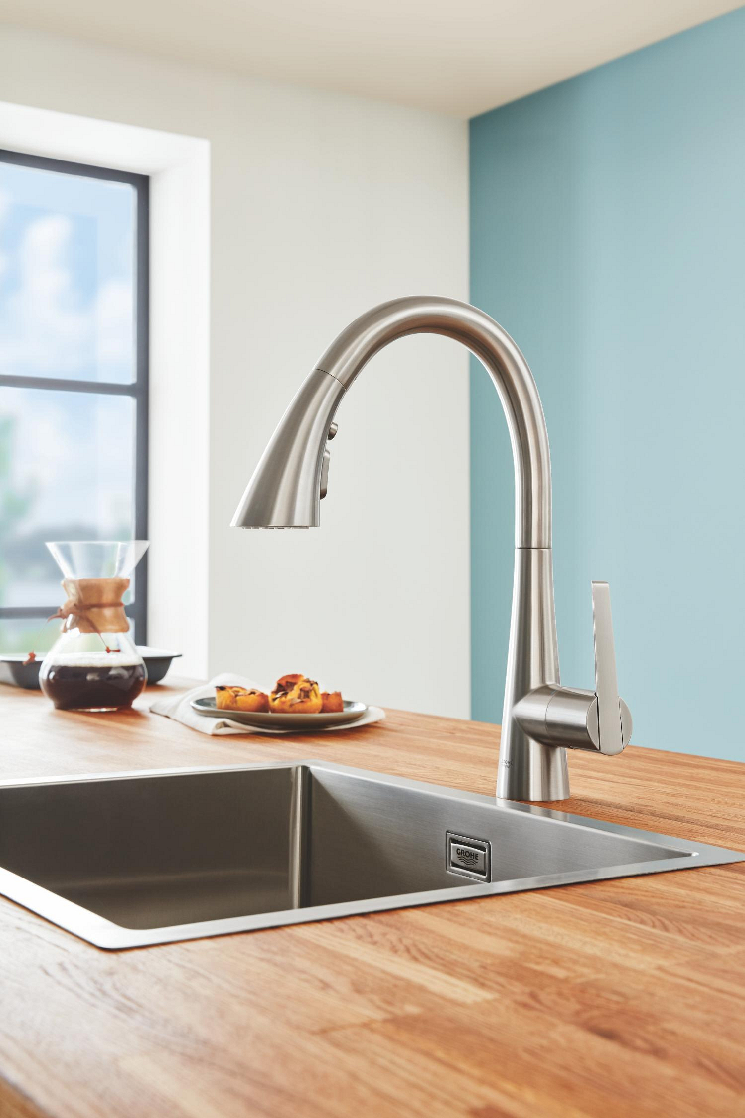 Baterie bucatarie Grohe Zedra 32294DC2, inalta, tip C, du…