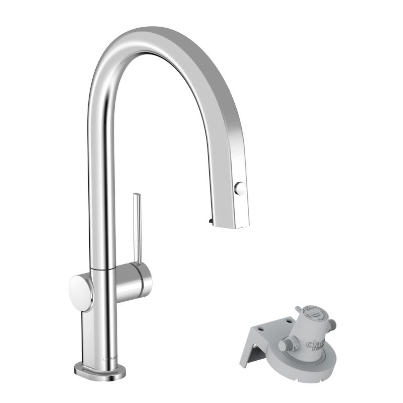 Hansgrohe Baterie bucatarie hansgrohe aqittura 76826000, inalta, tip c, filtrare, dus, sbox fara filtru, crom