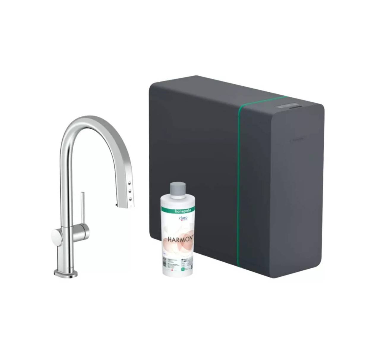 Hansgrohe Baterie bucatarie hansgrohe aqittura 76836000, inalta, tip c, dus, filtrare, racire, apa carbogazoasa, sbox, crom