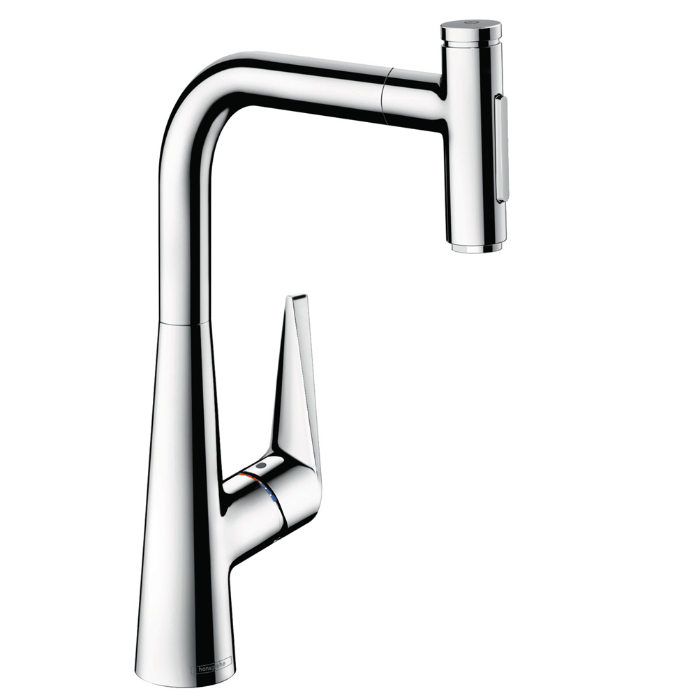 Hansgrohe Baterie bucatarie hansgrohe focus m51, xl, tip u, dus extractabil, 2 functii, crom, 72823000