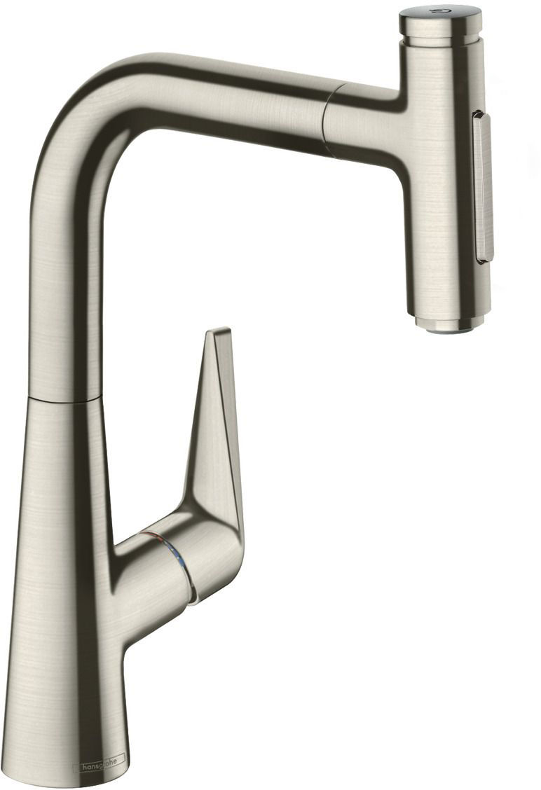 Hansgrohe Baterie bucatarie hansgrohe talis m51, inalta, tip u, dus, 2 functii, sbox, mat, otel satinat, 73868800