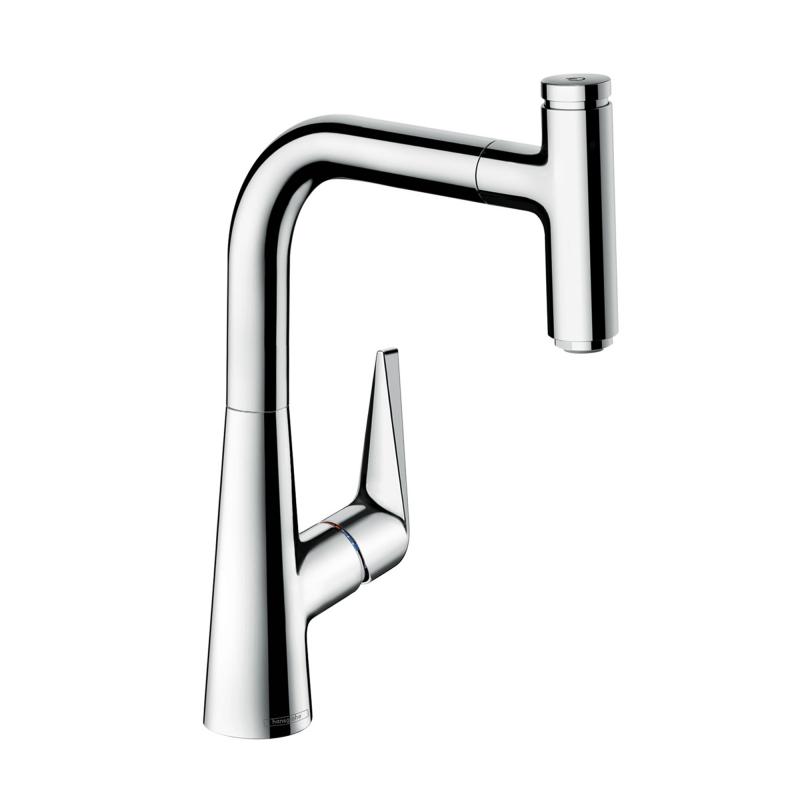 Hansgrohe Baterie bucatarie hansgrohe talis select 72822000, inalta, tip l, dus extractabil, crom