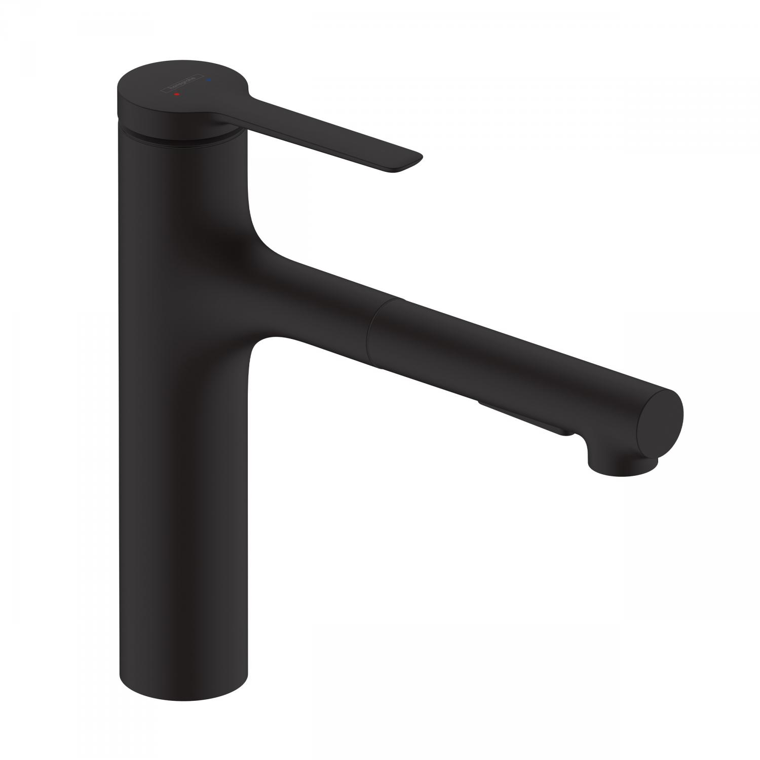 Hansgrohe Baterie bucatarie hansgrohe zesis m33, inalta, tip l, dus extractabil, 2 functii, mat, negru, 74822670