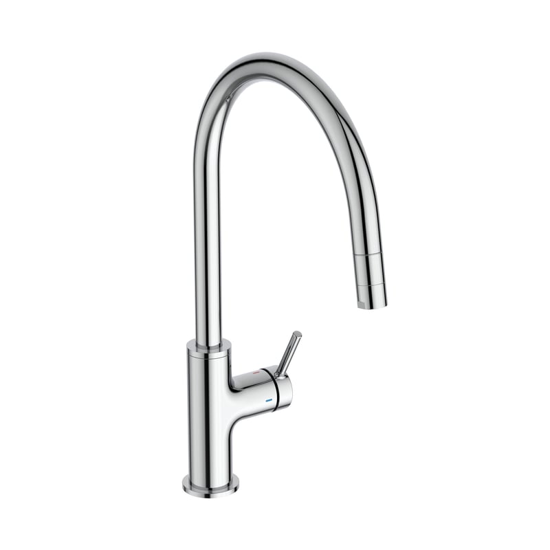 Ideal Standard Baterie bucatarie ideal standard ceraline, inalta, tip c, dus extractabil, crom, be268aa