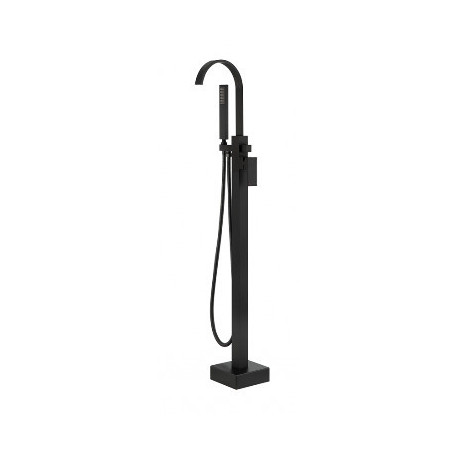 Besco  Baterie cada besco decco bw-mii-cz, 1/2'', montare pe podea, 1120 mm, set de dus, 1 pulverizare, diverter, mat, negru