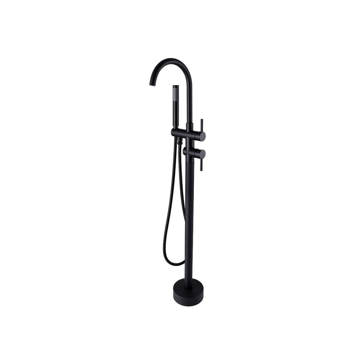 Besco  Baterie cada besco illusion, pe podea, 118 cm, set dus, mat, negru, bw-ii-cz