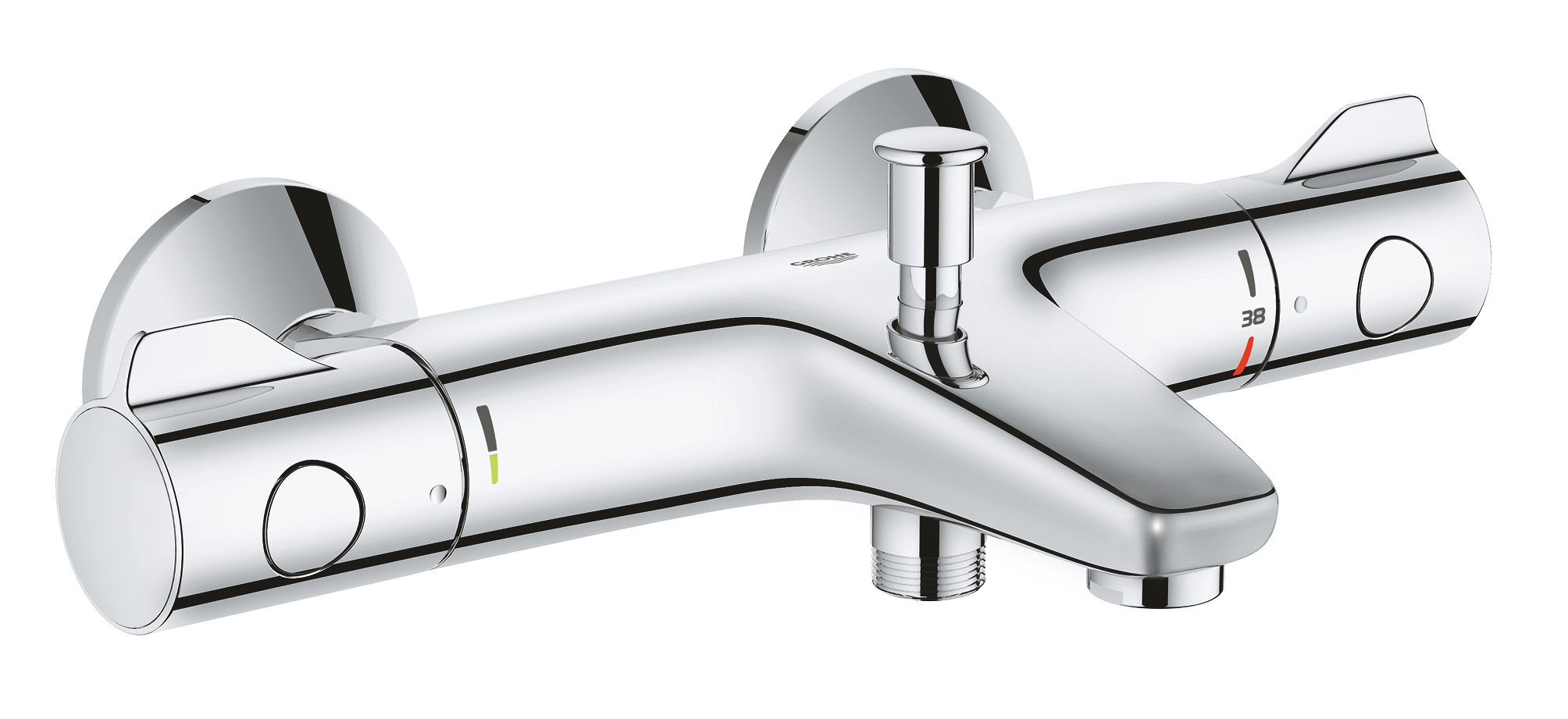 Grohe Baterie cada grohe grohtherm 800 34567000, 1/2'', termostat, diverter, anti-oparire, filtru impuritati, crom