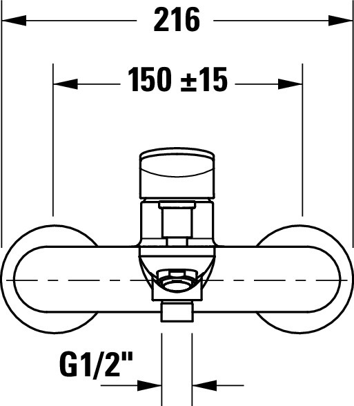 Baterie cada Duravit WA5230000004, Wave, montaj pe perete, tip incastr