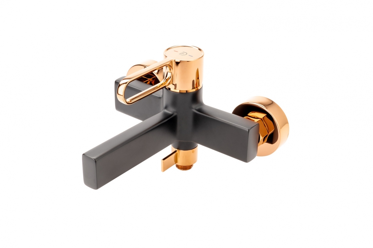 FDesign Baterie cada fdesin zaffiro fd1-zfr-1-25, 1/2'', aparenta, diverter, anti-reflux, mat, negru / cupru