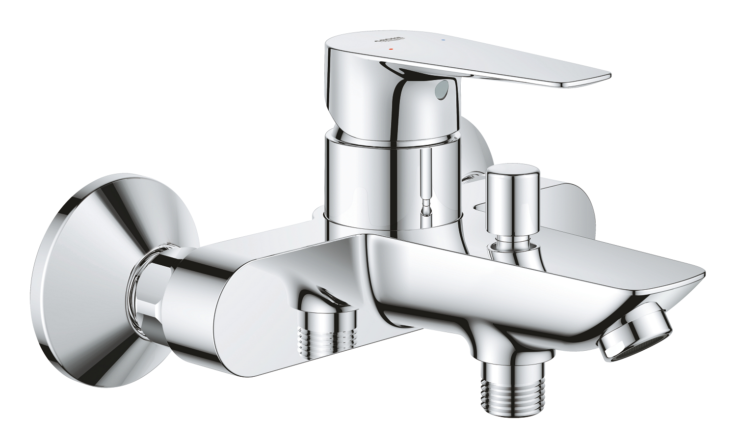 Grohe Baterie cada grohe bauedge 23604001, 1/2'', monocomanda, cartus ceramic, diverter, protectie reflux, crom