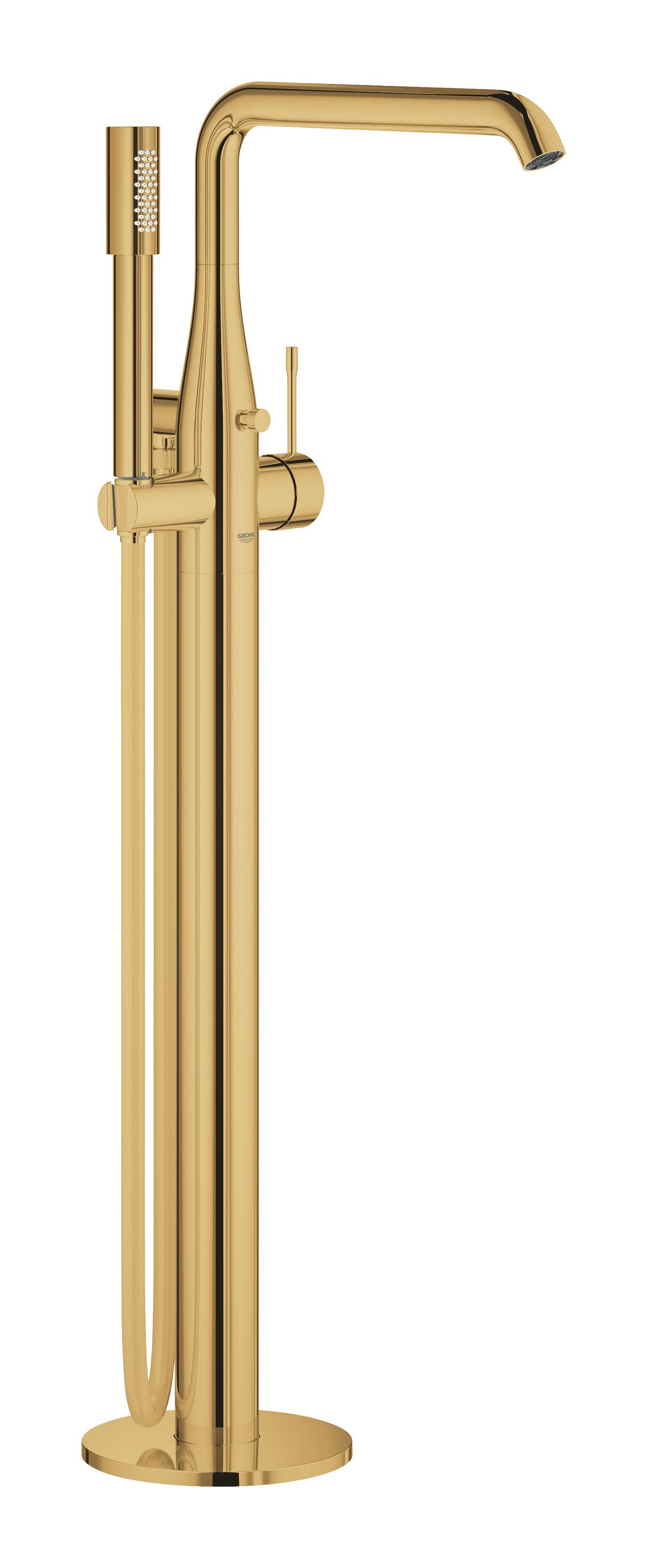 Grohe Baterie cada grohe essence 25248gl1, 1/2'', pe podea, set dus, necesita valva, lucios, auriu