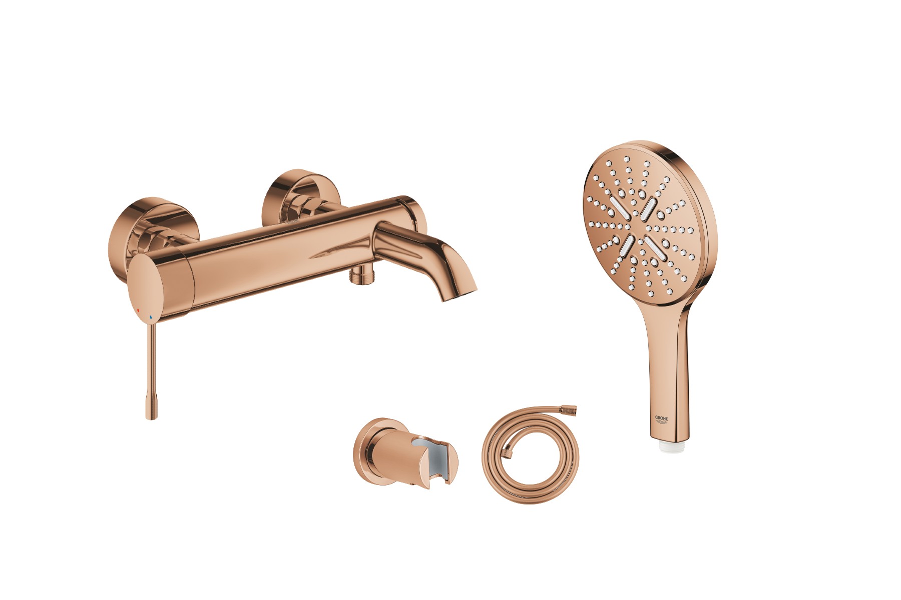 Grohe Baterie cada grohe essence, aparenta, set dus, lucios, cupru, 33624da1