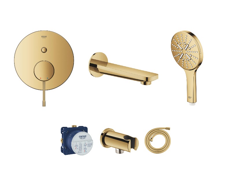 Grohe Baterie cada grohe essence, incastrata, set dus, lucios, auriu, 24167gl1-3st