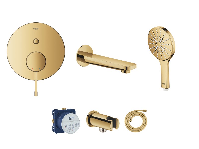 Grohe Baterie cada grohe essence, incastrata, set dus, lucios, auriu, 24058gl1-3st