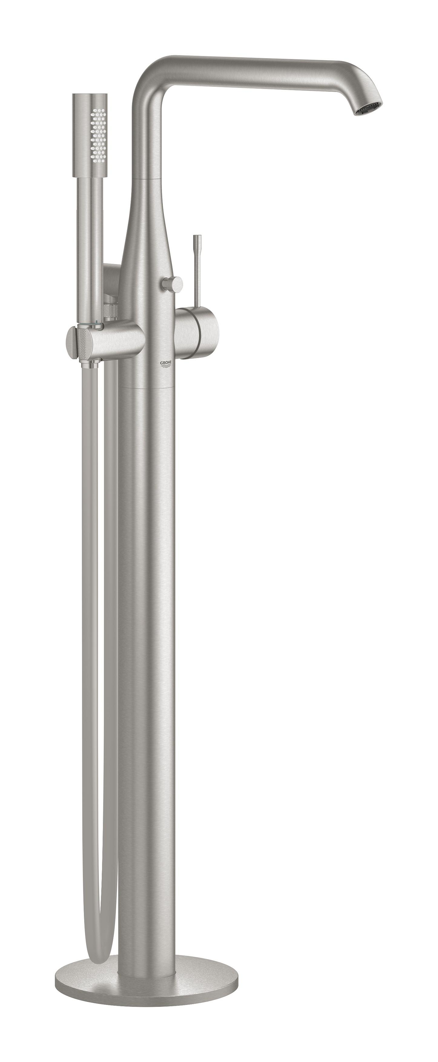 Grohe Baterie cada grohe essence, pe podea, set de dus, necesita valva, mat, otel satinat, 23491dc1