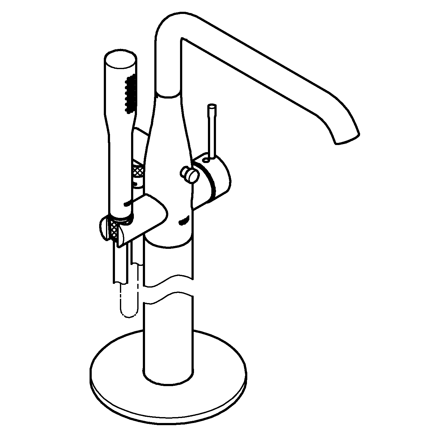 Baterie cada Grohe 25248001, Essence, montaj pe podea, tip incastrare 