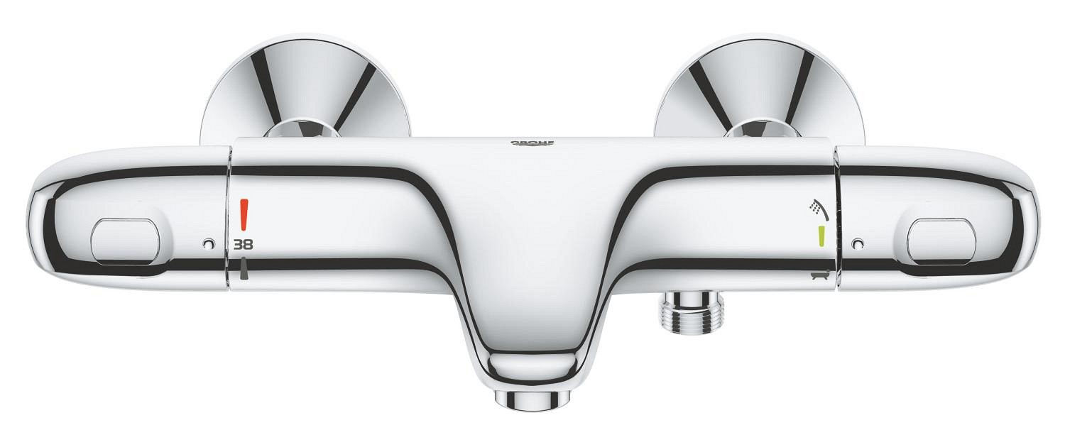 Baterie cada Grohe 34816003, 1 bar, 317 mm, 173 mm, 101 mm, 2 orificii instalare, 1/2 dimensiune racord, Crom