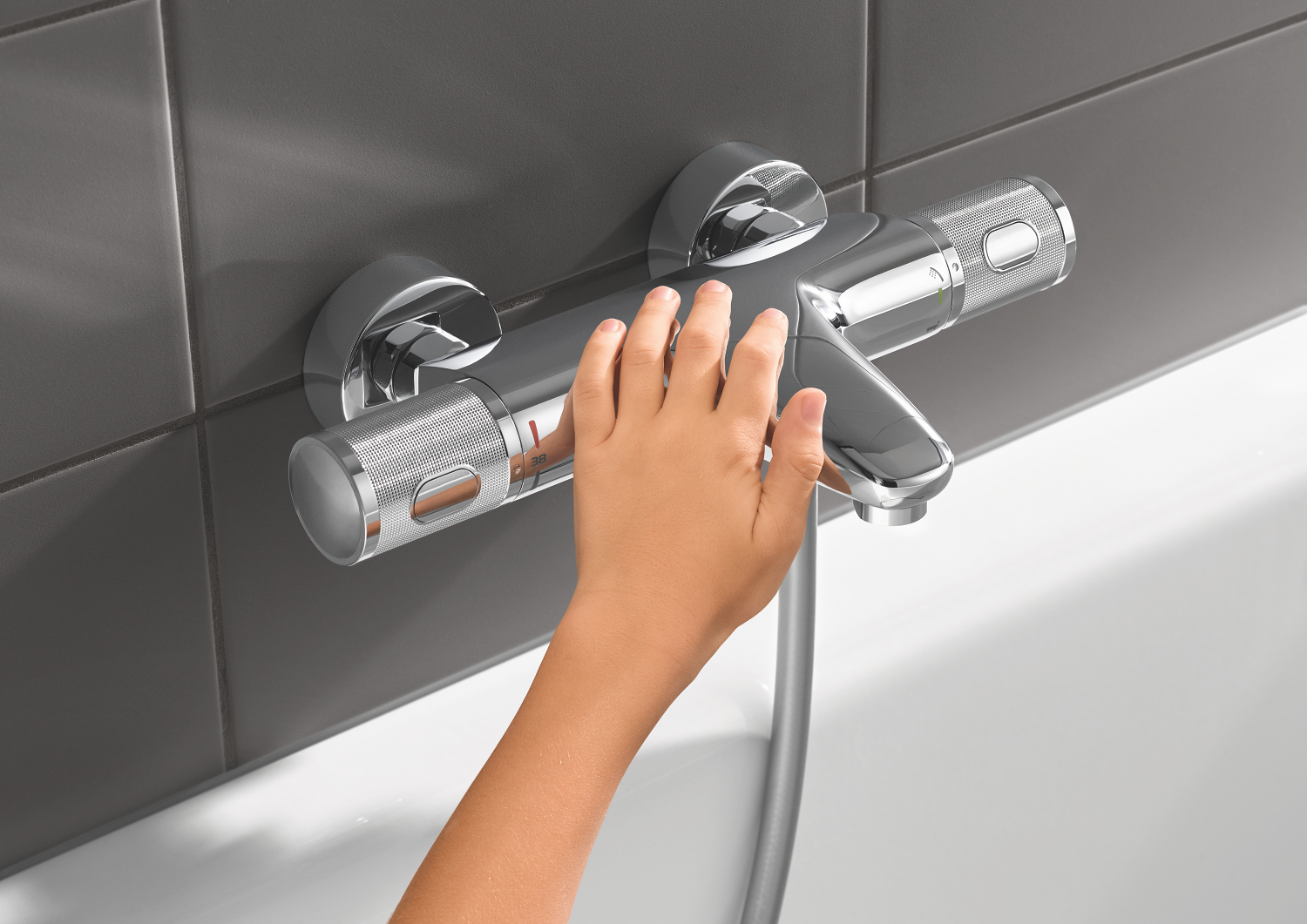 Set baterie cada Grohe 34788000, Baterie cada Precision Feel, montaj p