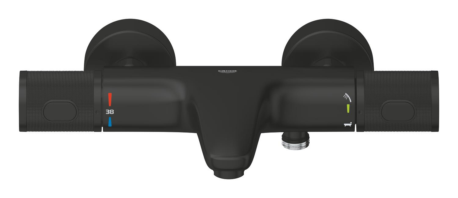 Baterie cada Grohe 347882430, 1 bar, 172 mm, 313 mm, 2 orificii instalare, 1/2 dimensiune racord, Negru