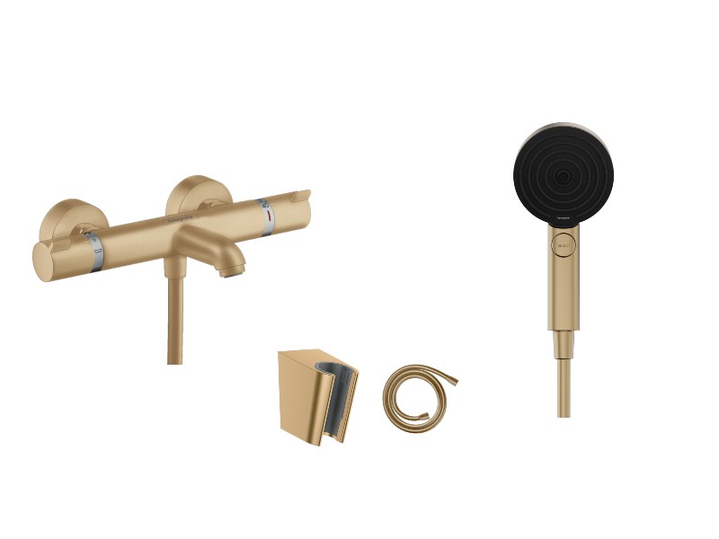 Hansgrohe Baterie cada hansgrohe comfort, aparenta, termostat, set dus, mat, bronz, 13114140-2st