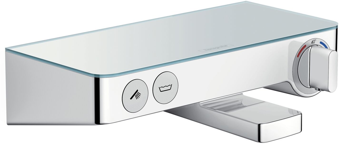 Hansgrohe Baterie cada hansgrohe showertablet 13151000, 1/2'', aparenta, termostat, diverter, anti-oparire, etajera sticla, crom