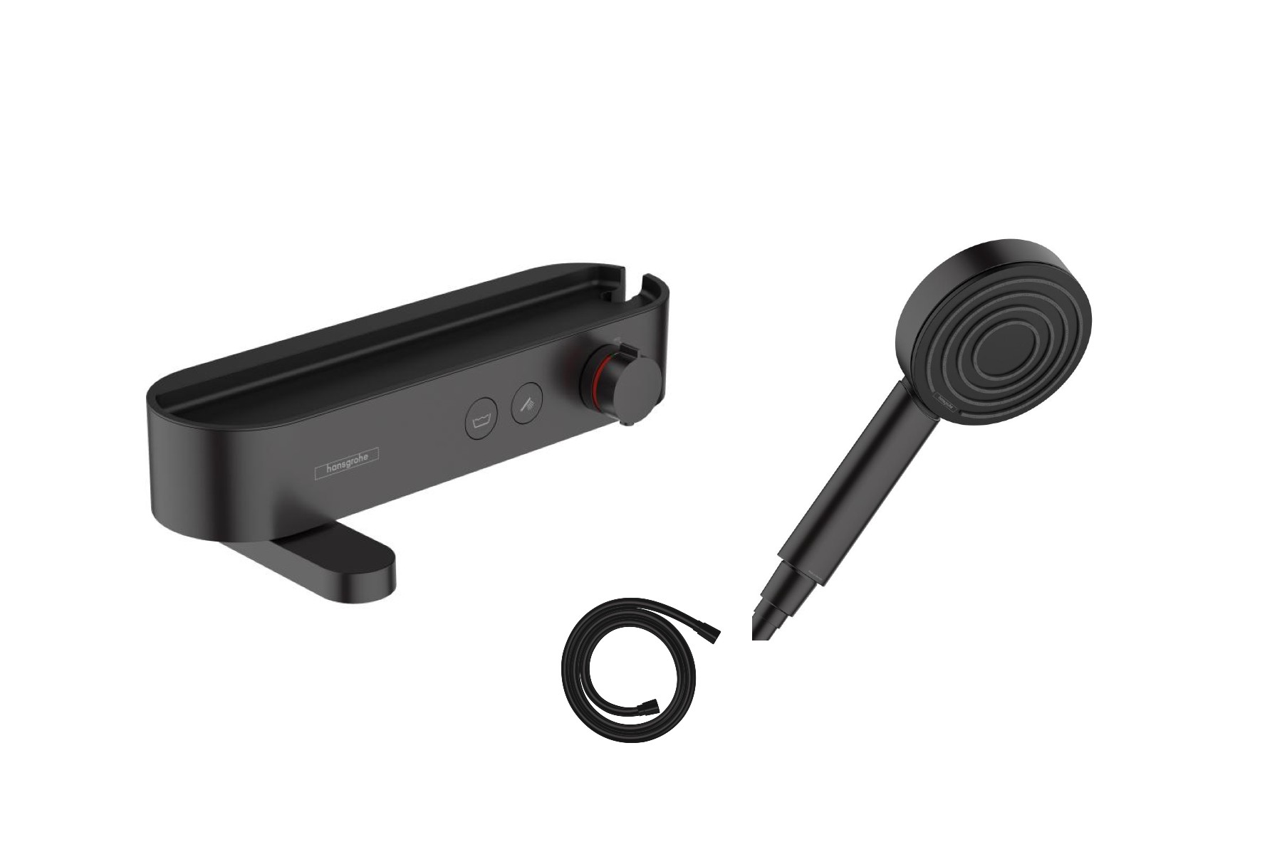 Hansgrohe Baterie cada hansgrohe showertablet, termostat, set de dus, mat, negru, 24340670